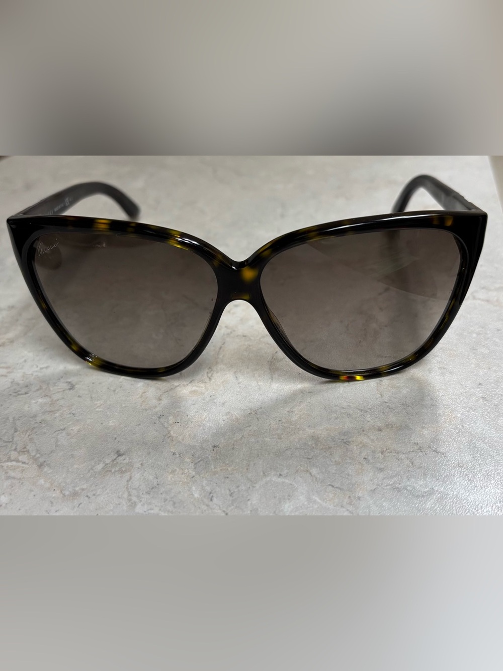 Gucci Tortoiseshell Cat-Eye Sunglasses with Brown Lenses